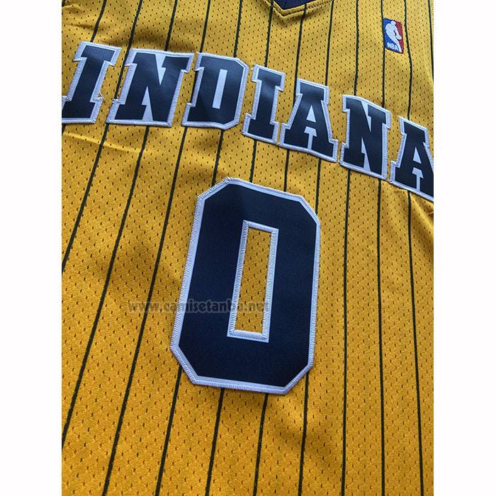 Camiseta Indiana Pacers Tyrese Haliburton NO 0 Mitchell & Ness 2020-21 Amarillo